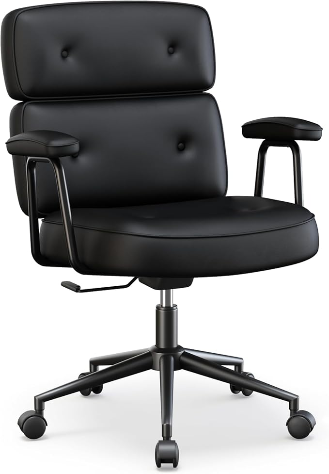 OLIXIS Ergonomic Home Office Desk Chair, Computer Chair with Lumbar Support Adjustable Height Rolling Swivel Executive Task Armrests Chair, Inky