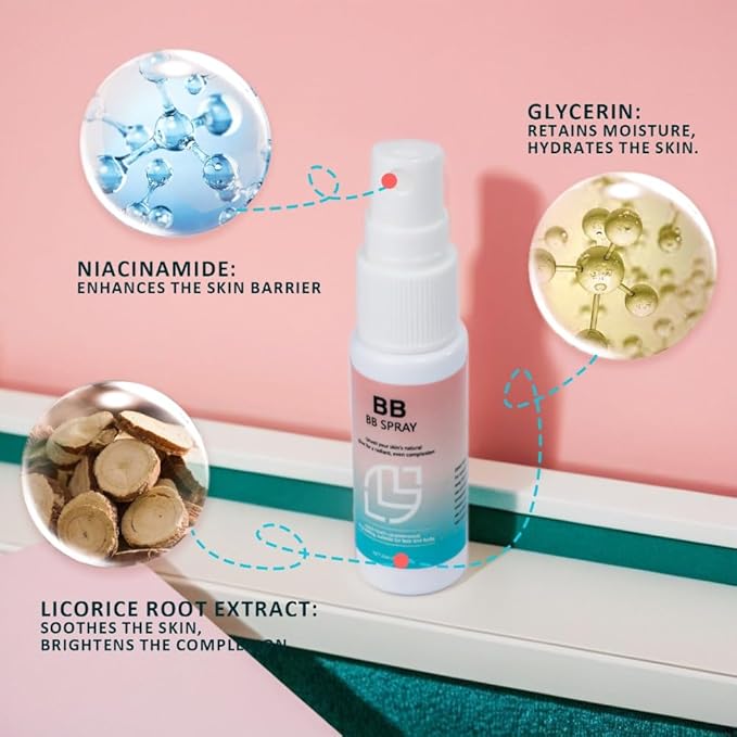 2PCS BB Whitening Spray, BB Cream Concealer Brightenfor Easy to Apply Cosmetics Long Lasting