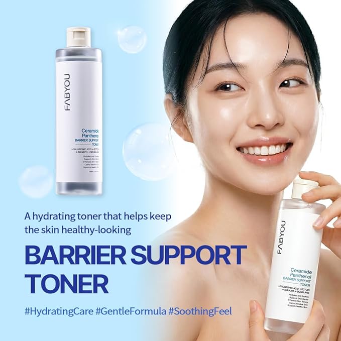 Ceramide Panthenol Barrier Support Toner 10.14 fl oz - Hydrating Facial Toner for Sensitive Skin, Barrier Repair & Soothing with 8 Types of Hyaluronic Acid, Korean Skincare