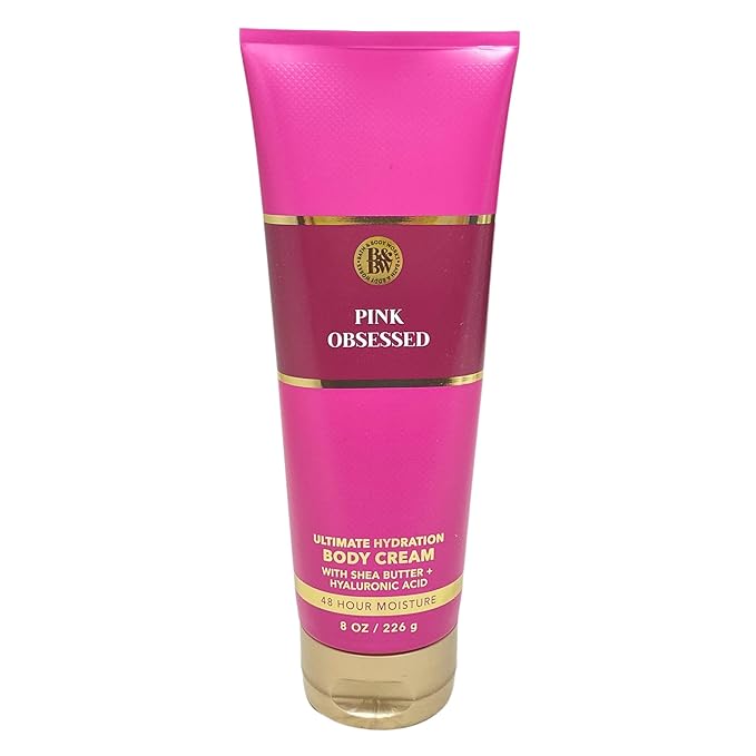 Bath & Body Works Pink Obsessed Body Cream and Body Wash Duo Set with a Himalayan Salts Springs Bar Soap - Full Size