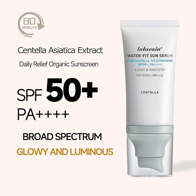 Centella Sunscreen SPF50+ PA++++, Long-Lasting Protection&Water-Fit Sun Serum, Madagascar Centella Sunscreen for All Skin Types and UV Defense, Nourishing Skin, Moisturizing Skin Care 1.69 fl oz/50 ml