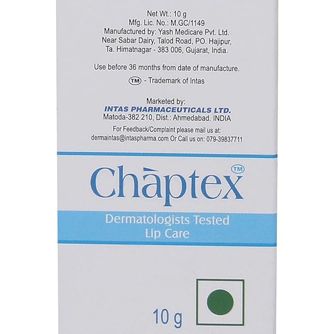 Lip Balm, 10g with SPF 15 | Dermatologist Tested | Paraben Free Lip Care | Moisturizing & UV Protection for Dry, Chapped Lips