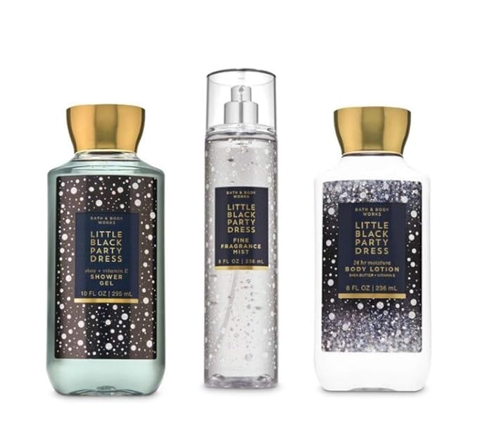 Bath and Body Works - Little Black Party Dress - Daily Trio - Shower Gel, Fine Fragrance Mist & Super Smooth Body Lotion