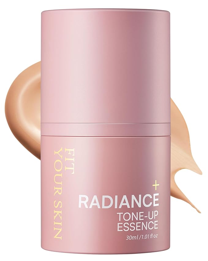 Radiance Tone-Up Essence - Korean Glass Skin Primer | Pink Beige Tinted Moisturizer | Pore-Blur Glow Base | Natural Coverage Dewy Finish | Ceramide Vitamin C | 1.01 fl oz