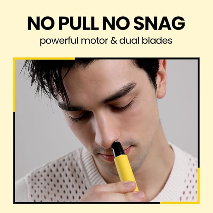 Gorilla Technique Nose Ear Hair Trimmer for Men, 10,000RPM 2 in 1 Nose & Eyebrow, USB-C Rechargeable Battery, Waterproof Heads, Korean, 2 Heads