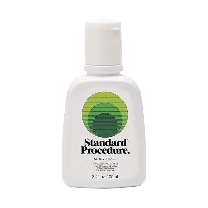 Standard Procedure. Aloe Vera Gel, Soothing Relief for After Sun, Moisturizes and Refreshes Dry Skin, Pure Aloe Vera, Non-Greasy, 3.4 oz