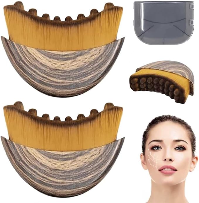 Lymphatic Contour Face Brush, Lymphatic Drainage Massager for Face,Ergonomically Designed to Fit The Skin Precisely and Relieve Fatigue (2Pcs)