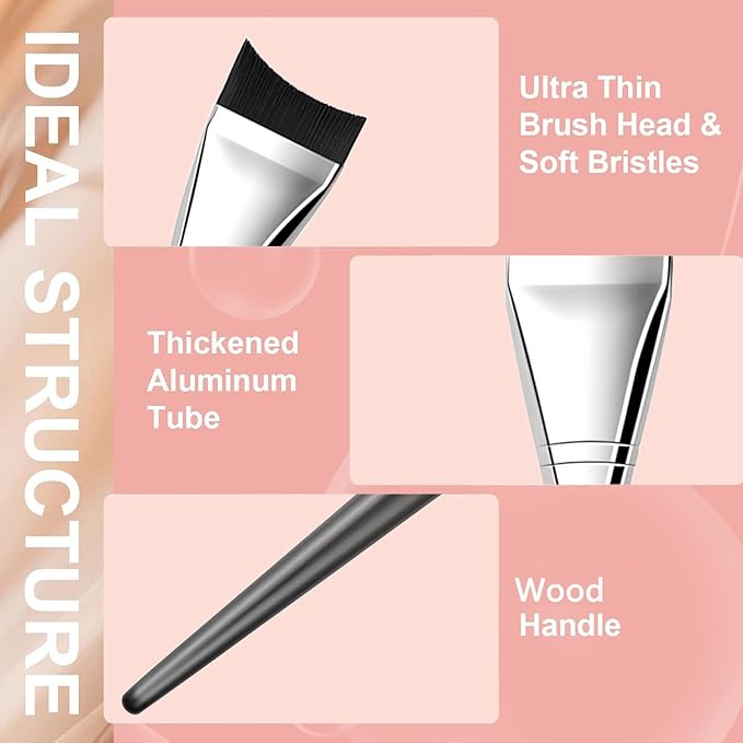 Foundation Brush, Angled Makeup Brush Ultra Thin Facial Brush Fast Flawless Face Mask Brushes for Blending Liquid Foundation, Blending Cream