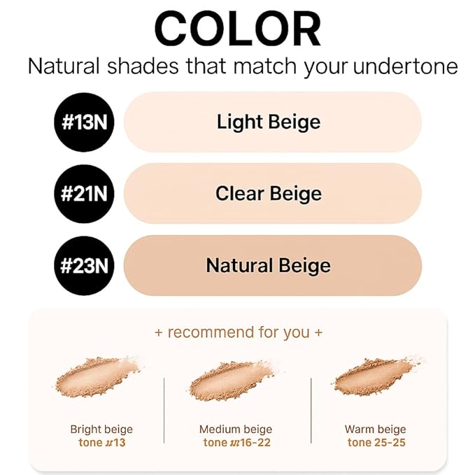 ENOUGH Collagen 3X Moisture Two-Way Cake SPF28, Korean Makeup Blurring Setting Powder Foundation, Face Pressed Powder Compact for Women (#21N Clear Beige)