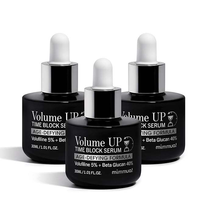 Volume Up Time Block Serum | Anti-Aging 5% Volufiline + 40% Beta Glucan | Plumps Wrinkles by Stimulating Fat Cell Production | Undereye, Forehead, Frown Lines&Neck Wrinkles | 30ml / 3pcs