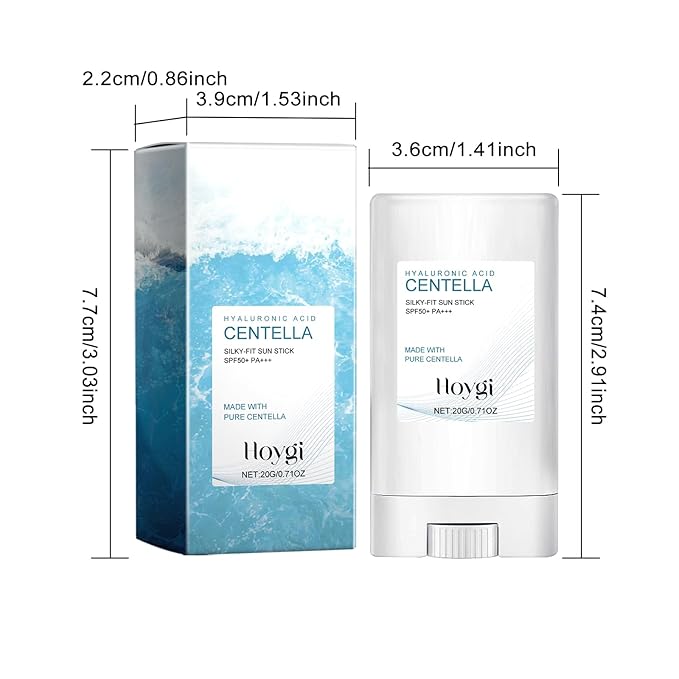 Hyaluronic Acid Sunscreen Stick – Reef-Safe SPF 50 Mineral Sunscreen for Face & Body, Hydrating Sunblock with Centella & Beeswax for Sensitive Skin (3)