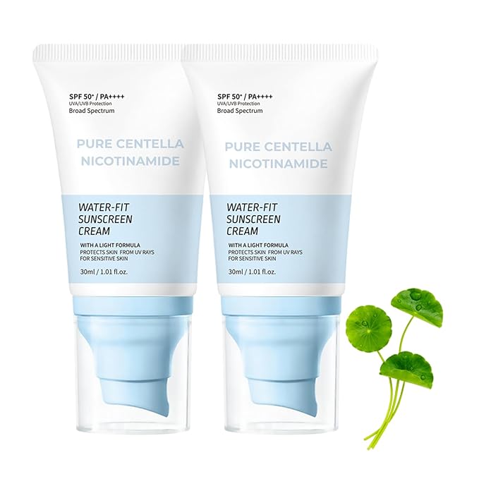 Water-Fit Sunscreen Cream SPF 50+ PA++++ | Hydrating Formula with 𝑪𝒆𝒏𝒕𝒆𝒍𝒍𝒂 & Tea Tree Extract for Sensitive Skin | Lightweight, Non-Greasy | 30ml / 1.01 fl. oz (2)