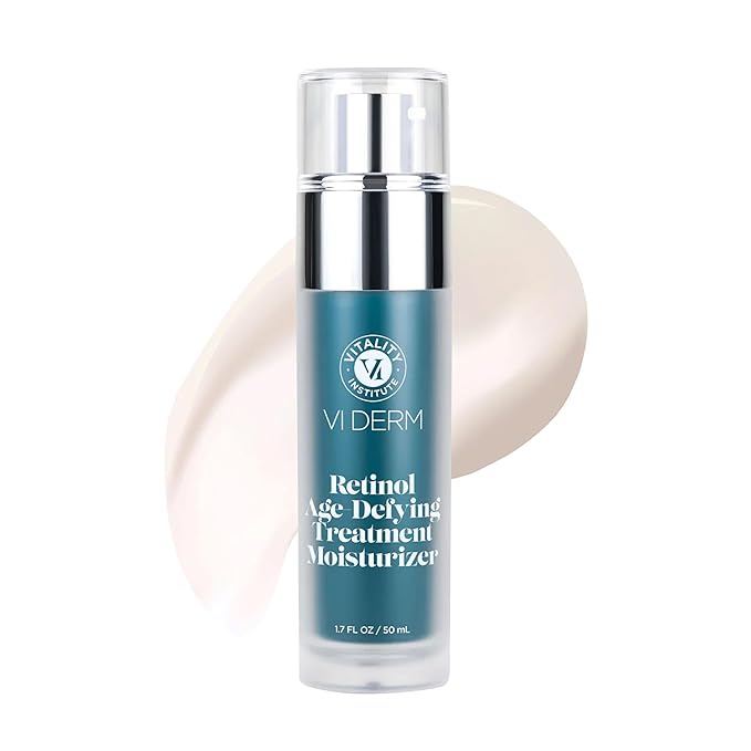 VI DERM Retinol Age-Defying Moisturizer – Hydrating Face Cream for Women & Men – Daily Anti-Aging Skin Care – Water-Based Facial Lotion with Retinol, Glycolic Acid & Vit C – Fragrance Free 1.7 Fl Oz