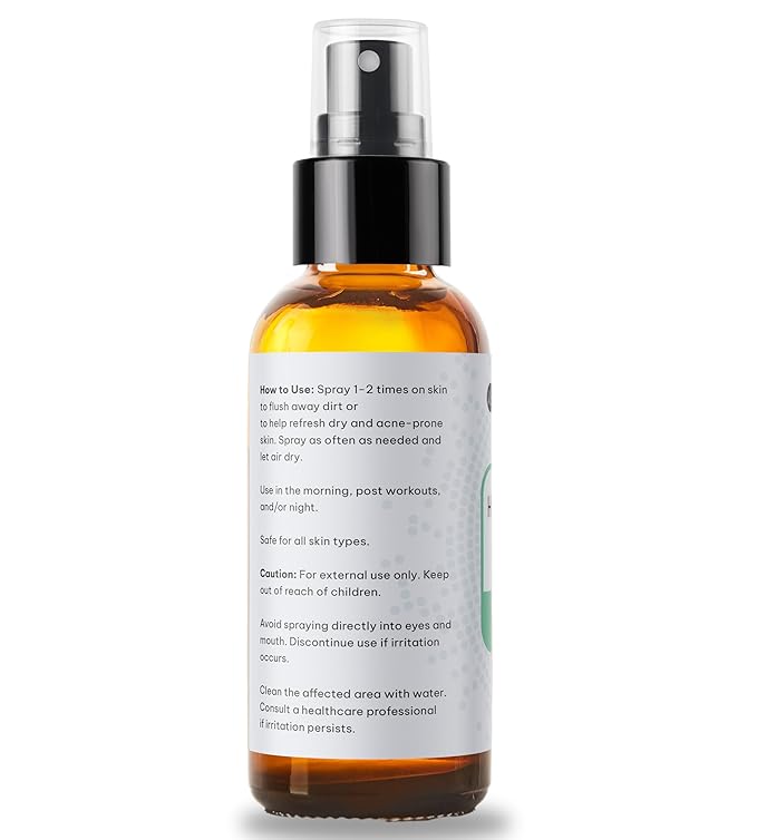 Kate Blanc Cosmetics Hypochlorous Acid Spray for Face and Skin. Gentle Facial Cleanser for Acne and Body with .02% HOCl (4oz)