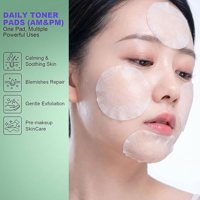 Madecassoside Toner Pads, Mild Exfoliating Pads, Calming Blemish Face Pad -Centella, Niacinamide, BHA Salicylic Acid for Soothe, Uneven Skin Tone, Dark Spots, Skincare 125 Pad