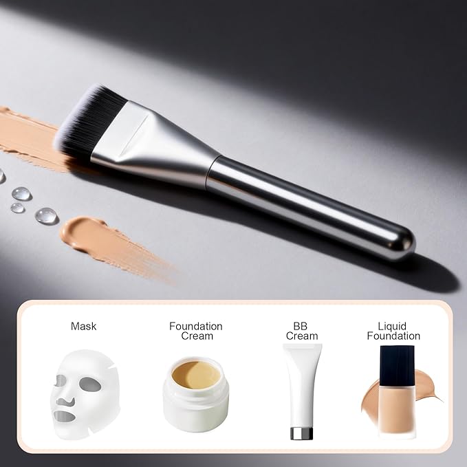 New Upgrade Flat Foundation Brush,Korean Makeup Brush Spatula Facial Brush for Liquid Foundation,Premium Face Makeup Brush for Blending Cream