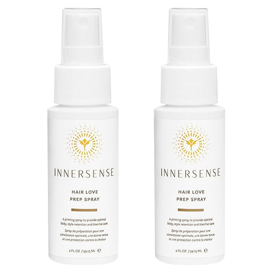 INNERSENSE Organic Beauty - Natural Hair Love Prep Spray | Thermal Care, Style Retention, Bodifying | Non-Toxic, Cruelty-Free, Clean Haircare (2 Pack - 2 fl oz | 59.1 mL each)