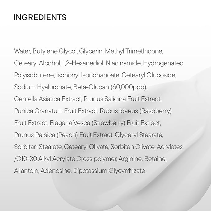 IUNIK Beta-Glucan Moisture Cream – Deep Hydrating Face Moisturizer for Dry & Sensitive Skin, Lightweight Non-Sticky Watery Cream, Skin Barrier Korean Skincare, 60ml / 2.02 fl oz
