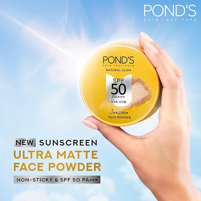 P0ND''S Sunscreen Face Powder with SPF 50 PA+++ UVA UVB Protection, 20g, Pack of 2