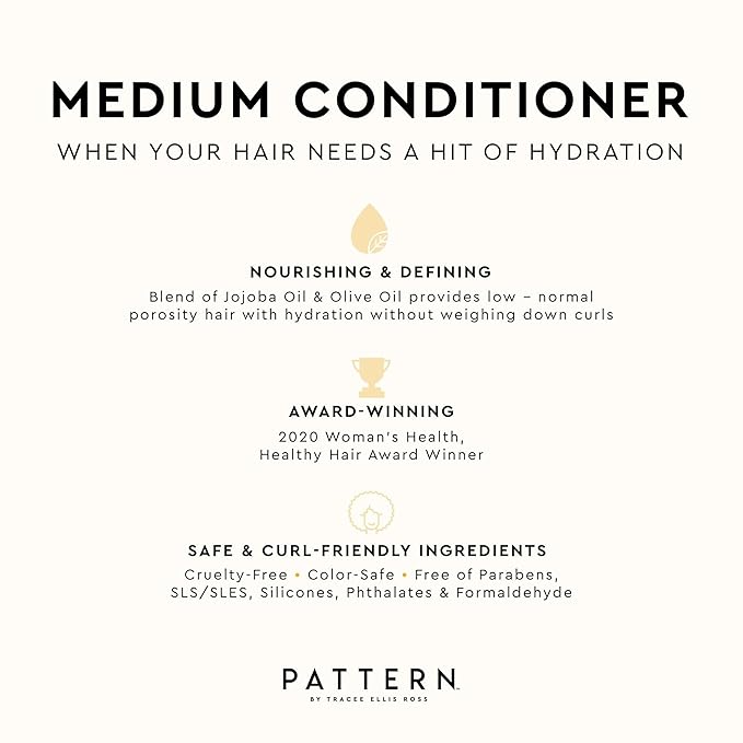 PATTERN Beauty by Tracee Ellis Ross Medium Conditioner - Hydration & Slip for Curly Hair 3a-4a, 29 fl oz