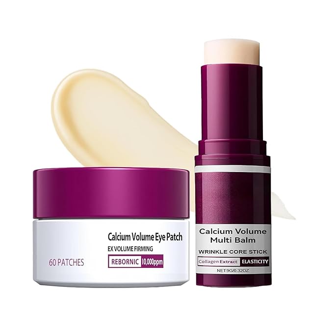 Eye Care Duo – Calcium Multi Balm Stick & Hydrogel Under Eye Patches (60 Patches / 30 Pairs) – Hydrating & Smoothing Eye Treatment – Gentle, Travel-Friendly Skincare Set