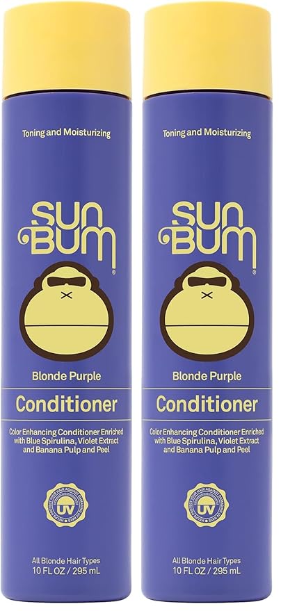 Sun Bum Blonde Purple Conditioner-Moisturizing and Brightening Formula-UV Protecting and Color Enhancing-and Toning Hair Treatment for Blonde Hair-Helps Prevent Breakage-and Frizz-10 oz,(Pack of 12)