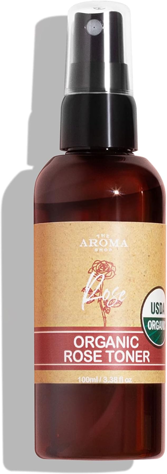 [USDA Certified] TheAromaShop Organic Rose Toner atonanda Chemical-Free Moisturizing Soothing 100% Natural Face Toner Sensitive Irritated Skin Pure Rose Oil Clean Beauty – 3.38 Fl Oz