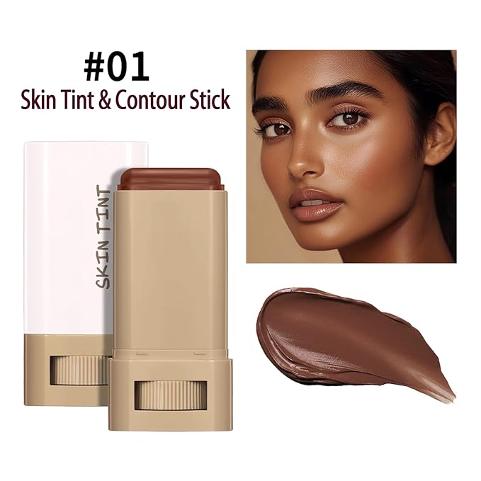 Tinted Moisturizer Stick - Foundation & Serum Hybrid for a Natural, Healthy-Looking Glow, Hydrating Skin Tint Balm with Buildable Coverage, Ideal for Mature & Dry Skin Types (# 01, 0.63 oz)