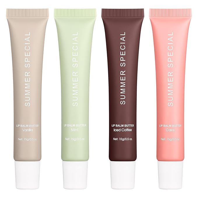 Lip Butter Balm Kit – Hydrating & Nourishing Tinted Lip Balm with Shea Butter & Avocado Oil – Lightweight, Non-Sticky, Glossy Lip Care for Soft & Smooth Lips
