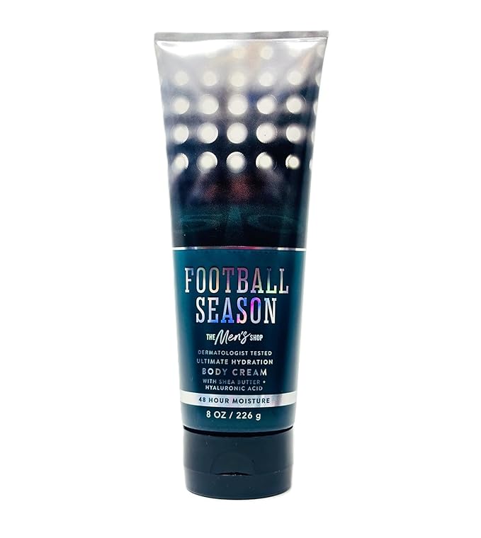 Bath and Body Ultimate Hydration Body Cream For Men's With Shea butter 8 FL OZ (8 OZ, Football Season)
