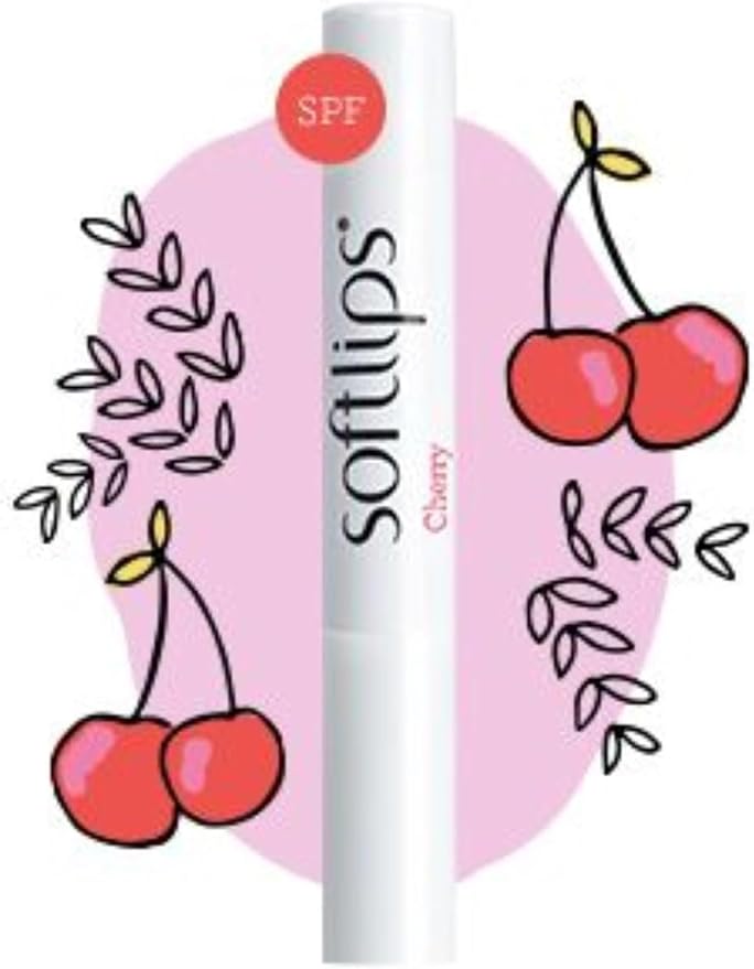 Softlips Cherry Lip Balm 2-Pack with SPF 20 - Nourishing Protection for Smooth, Cherry-Kissed Lips