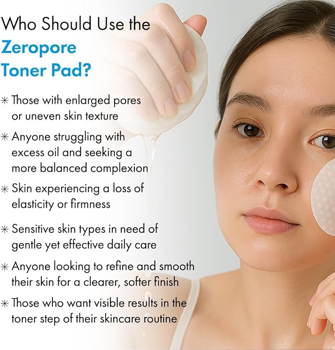 pH Lab Zero Pore Toner Pad, Pore Minimizer for Face, Collagen & Niacinamide, Pore Tightening & Hydrating Exfoliating Pads for Smooth Skin, 60 Pads
