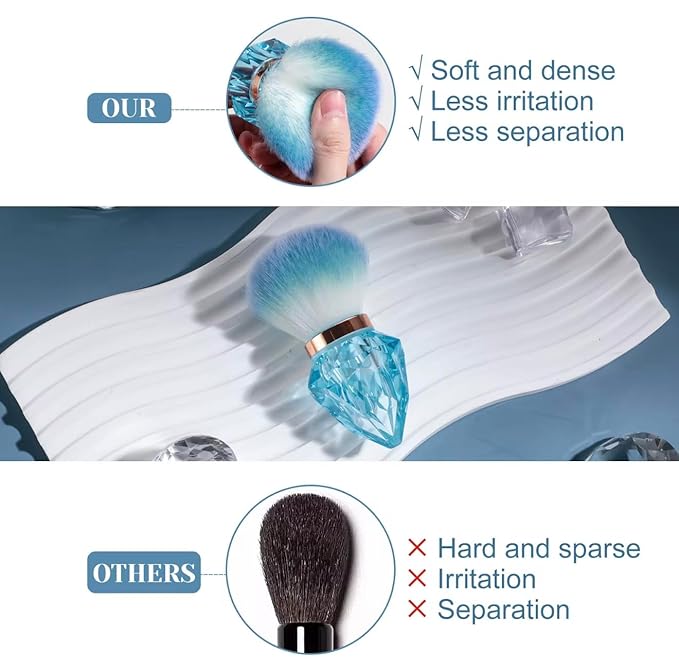 AKINA Large Make up Brush Comes With FREE TRAVEL CASE. Powder Brush Durable Kabuki Make up Brush. Flawless Powder Buffing. Perfect For Setting make up. Ultra Soft Bristles. (Ocean Mist)