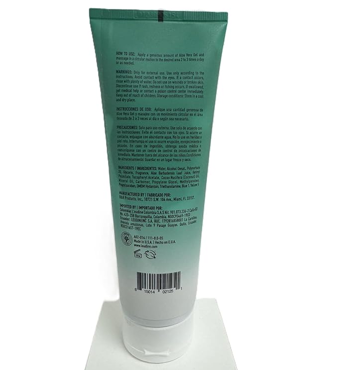 L'eudine Aloe Vera Gel - 8Fl Oz - Natural Aloe Gel for Skin Care - Premium Aloe for Sunburn Relief, Burns, and After Sun Care - for Face and Body - Scar Treatment