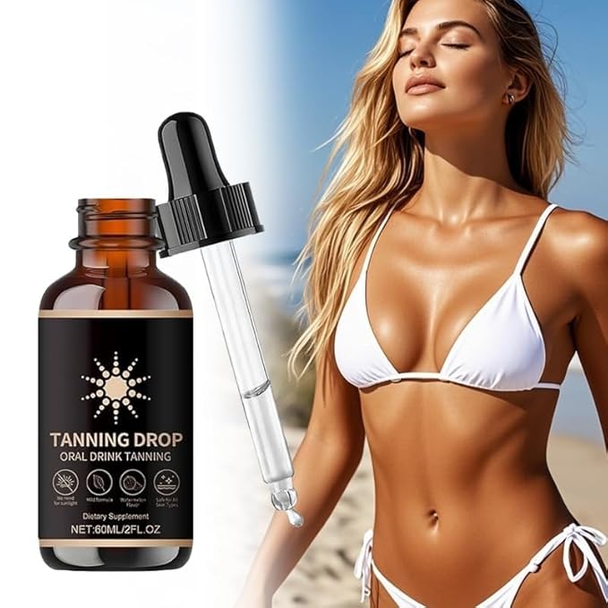Tanning Drops To Drink, 2Fl Oz Sunless Tanning Drops, Bronzing Tanner for Face and Body, Long-Lasting Tans Without Sun, Enhancing Natural Skin Tone for Adult All Skin Types