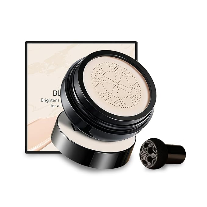 Foundation Cushion, Moisturizing Concealer BB Cream Face Makeup Foundation Brighten Long-Lasting, Waterproof, Even Skin Tone,Mushroom Head Air Cushion CC Cream, (Ivory white, 1)