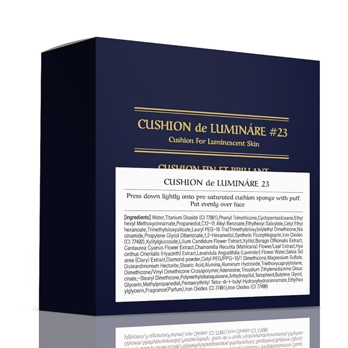 [CHALLANS de PARIS] CUSHION de LUMINÁRE EX – 23 Medium Beige | Radiant Glow Cushion Foundation, Full Coverage, Long-Lasting Wear, Premium Formula, Smooth & Luminous Finish, 0.53 oz