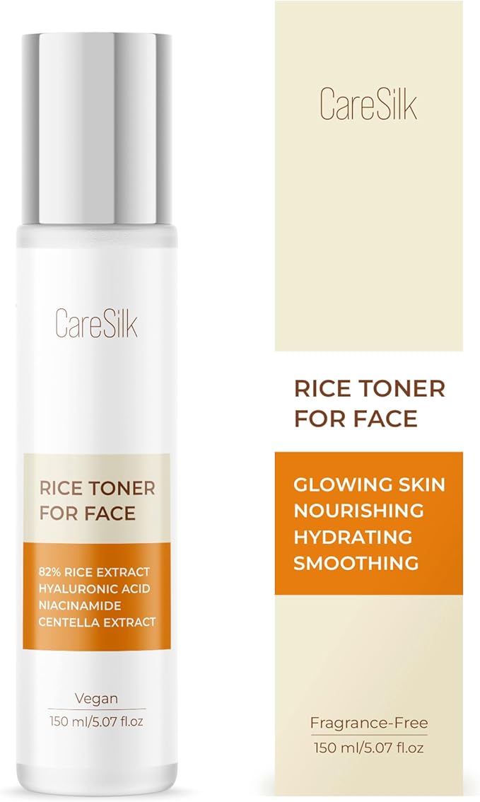 Rice Toner for Face, 82% Rice Extract with Hyalyronic Acid, Niacinamide and Centella Extract - Hydrating for Dry, Dull, Combination Skin, Vegan, Fragrance Free, Glass Skin