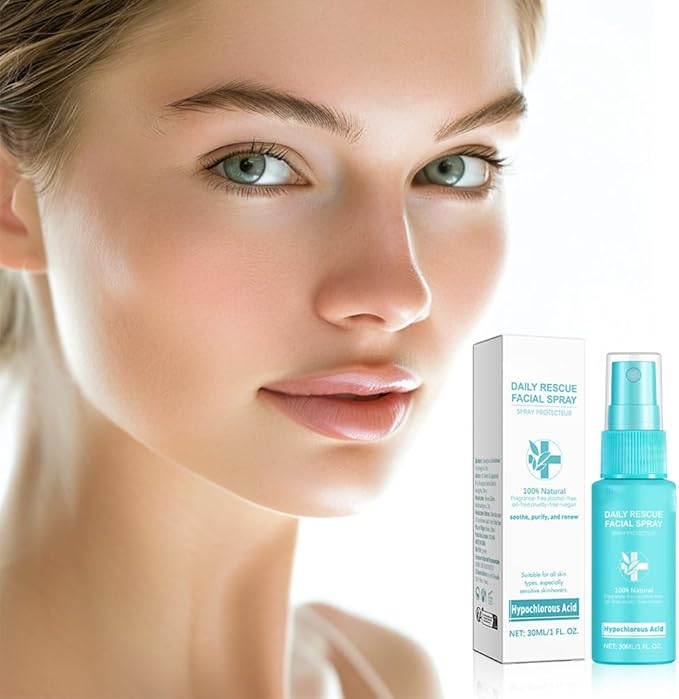 Daily Rescue Facial Spray, Hypochlorous Acid Spray, Reduce Redness and Breakouts, 100% Natural Fragrance Free, Alcohol Free, Oil Free, Cruelty Free Vegan (1)