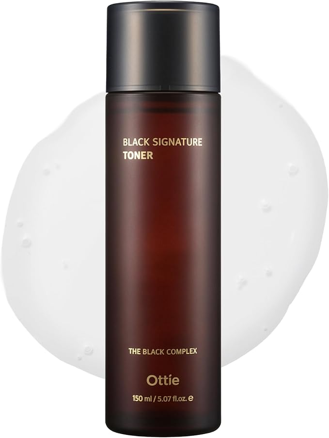 Ottie Black Signature Toner with 60% Snail 5.07 fl.oz, Hydrating Facial Toner for Face, Korean Skin Care Toner for Sensitive Skin, Lightweight Daily for Smooth Skin Texture
