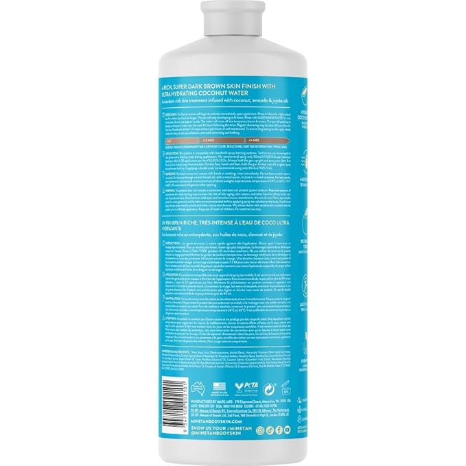 MineTan Spray Tan Solution | Coconut - Fake Tanning Mist Best for Dark Bronzed Glow Skin Finish, Fast Drying, 1 Hour Express, Hydrating, Salon Professional Formula, Vegan, 33.8 Fl Oz