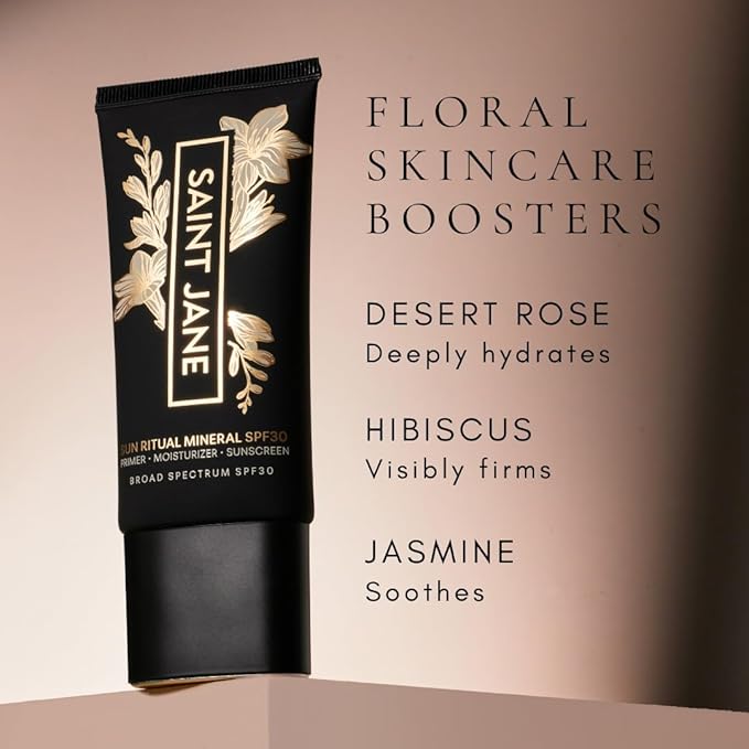 SAINT JANE - Luxury Sun Ritual - Pore Smoothing SPF 30 Mineral Sunscreen | Luxury, Floral-Infused, Clean Skincare (1.7 oz | 50 ml)