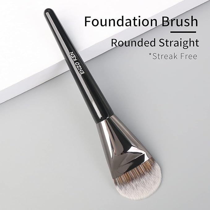 Flat Foundation Brush for Liquid Makeup, Liquid Foundation Brush, Flat Makeup Brush for Foundation, Make up Brushes, Makeup Foundation Brushes. 820 Black