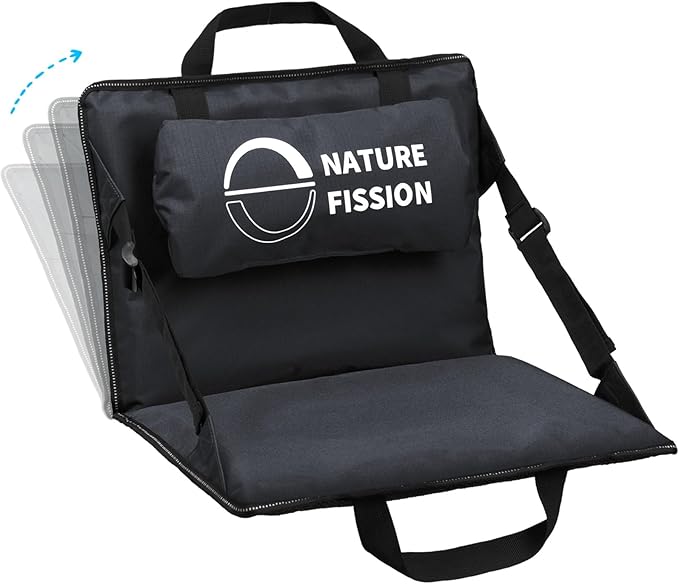 Stadium Seat with Back and Lumbar Support and Padded Cushion Foldable and Portable Perfect for Bleacher Chair in Sports Events and Camping Lawn Use