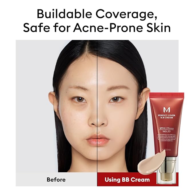 MISSHA BB ESSENTIALS KIT M PERFECT COVER BB CREAM No.23 Natural Beige/SPF 42 PA+++ 1.69 oz & M BB Boomer 1.35 oz -Lightweight, Multi-Function, High Coverage