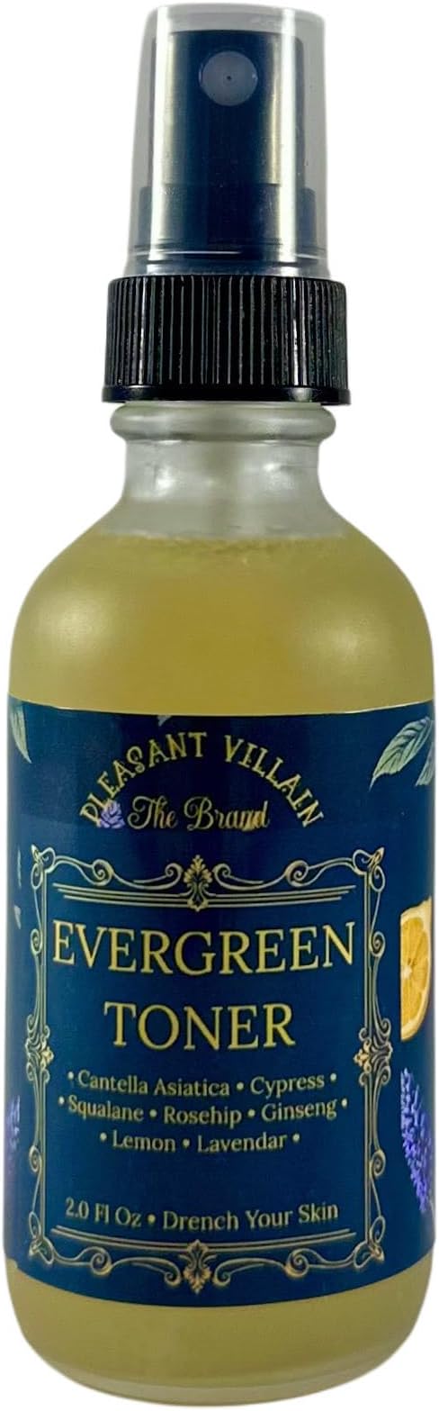 Evergreen Facial Toner 2.0 FL Oz Nourishing Skin Flooding Natural Formula with Centella Asiatica, Rosehip and Ginseng