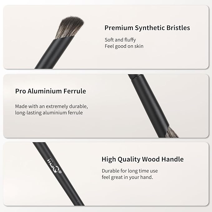 MSQ Concealer Brush Angled Top Concealer Makeup Brush Under Eye Mini Angled Brush Nose Contour Brush Small Makeup Foundation Brushes for Concealer Powder Liquid Makeup (Black)