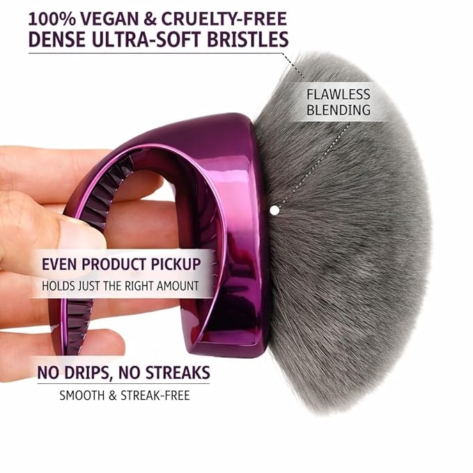 Blend & Blur Self Tanning Brush Extra Large Kabuki Body Brush for Self Tanner High-Density Body Makeup Brush Flawless Legs Makeup & Bronzer Self Tan Applicator for Liquid, Cream & Powder