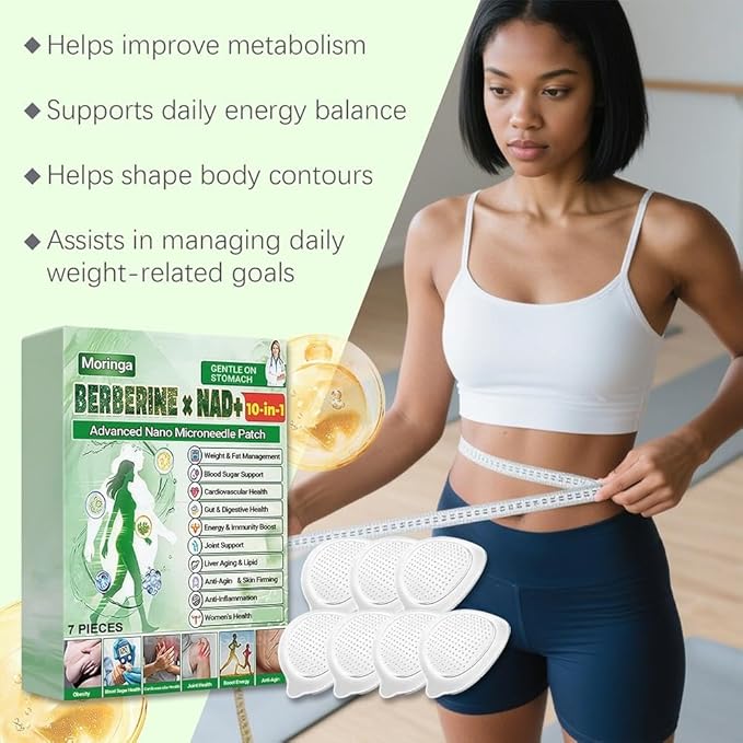 Moringa Patch,New Professional Moringa 10-in-1 Nano Microdarts Patch,New berberine patches,Natural Body Patchs for Women and Men,Suitable for All Skin Types (3 boxes)