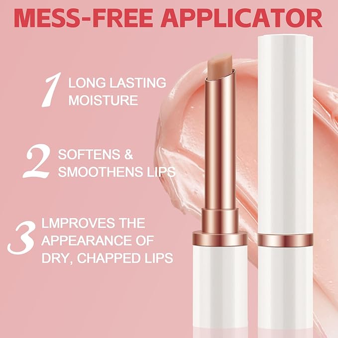 Boobeen Lip Balm Stick, Lip Balm Cream for Dry Cracked Lips, Temperature Color Change Lip Gloss, Long Lasting Lip Moisturizer for Women, Buildable Lip Color